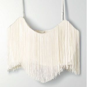 BNWT Babaton Fringe Crop Top